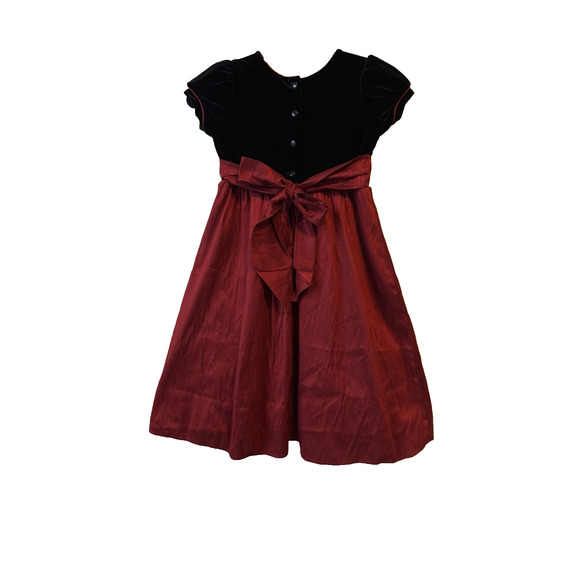 Jona Michelle Holiday Christmas Formal Dress Girls 8 Beaded Floral Velvet Red - Picture 2 of 11